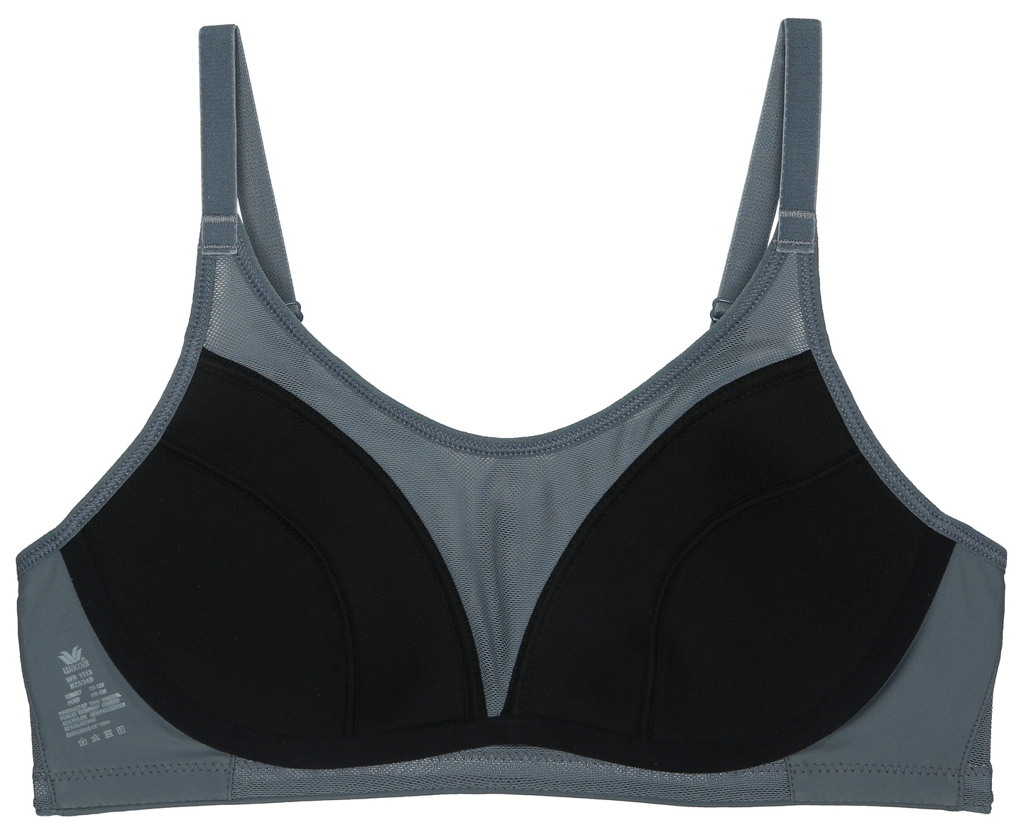 Wacoal Motion Wear บราออกกำลังกายวาโก้ Level รุ่น WR1513 สีเทา (GY)