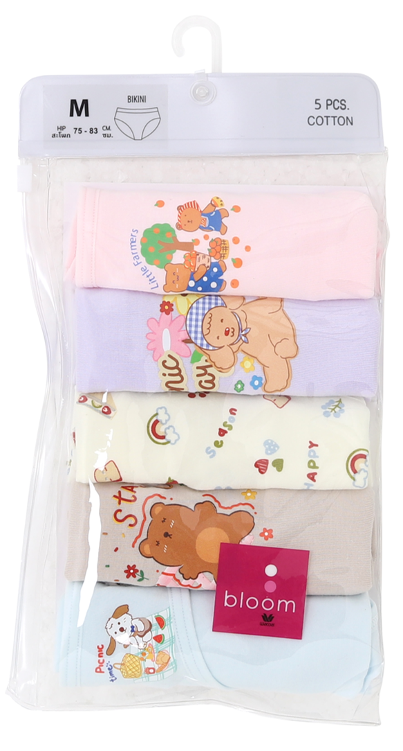 Wacoal Bloom Panty กางเกงในสำหรับเด็ก Pack 5 รุ่น WU1C50 คละสี (GO)