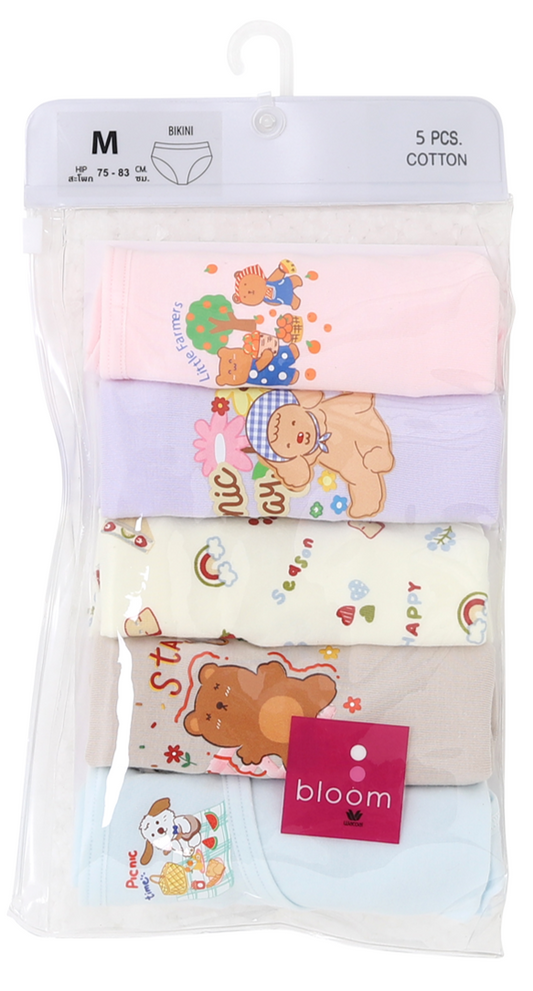 Wacoal Bloom Panty กางเกงในสำหรับเด็ก Pack 5 รุ่น WU1C50 คละสี (GO)