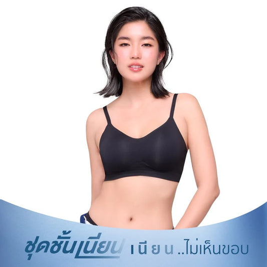 Wacoal Mood ชุดชั้นในวัยรุ่น บราไร้โครง ไร้ตะเข็บ รุ่น MM1F06 สีดำ (BL)