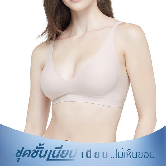 Wacoal Mood ชุดชั้นในวัยรุ่น บราไร้โครง ไร้ตะเข็บ ฟองน้ำบาง รุ่น MM1X72 สีเบจ (BE)