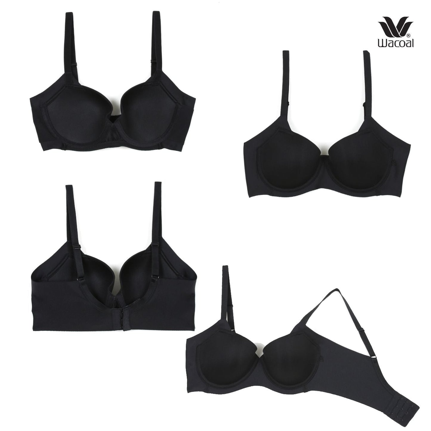 Wacoal Curve Diva คัพดีเวอร์ บราเก็บกระชับ สาวคัพใหญ่ รุ่น WB7914 สีดำ (BL)